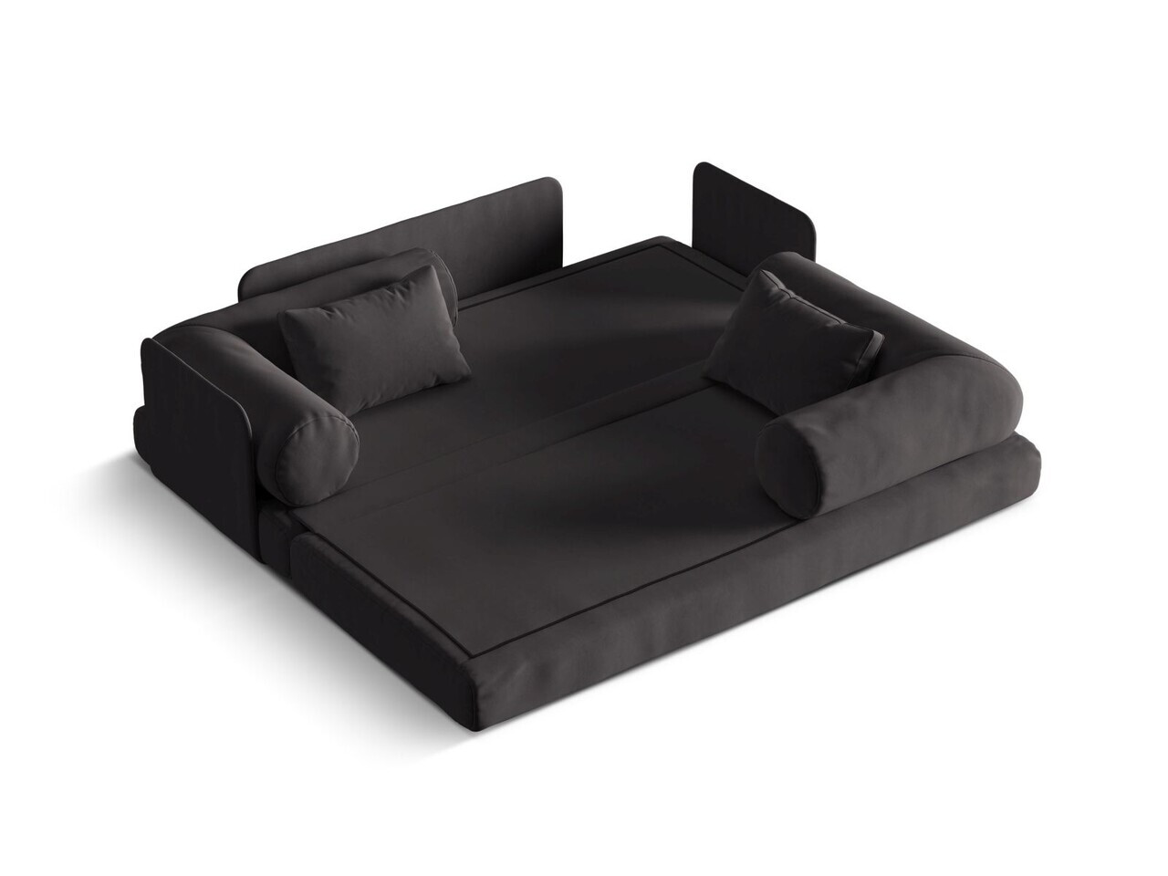 Canapea extensibila 3 locuri, Dreamy, Micadoni Home, 206x95x70 cm, catifea, gri inchis — imaginea 5