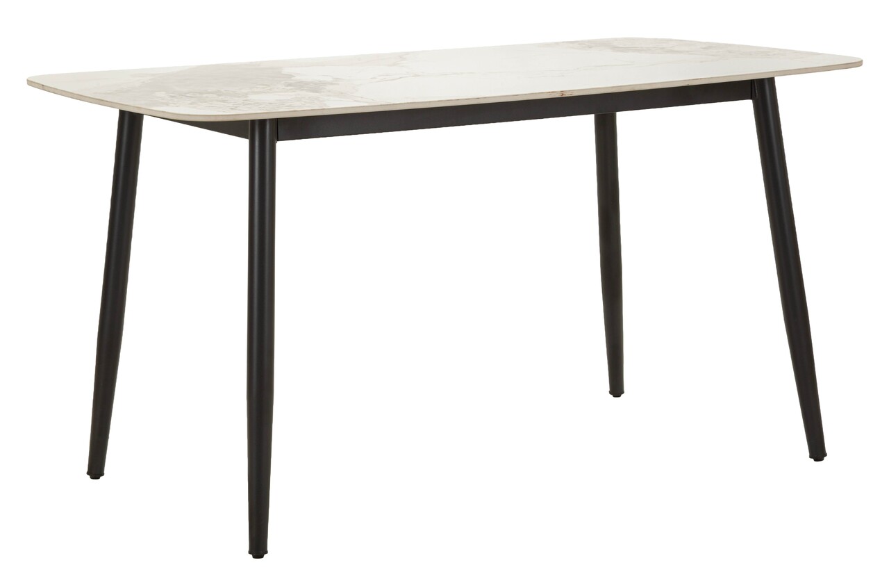 Masa dining, Mauro Ferretti, Josh, 138x78x76 cm, metal/ceramica, negru/alb - imagine 8