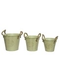 Set 3 galeti Rustic Round, Decoris, zinc, verde