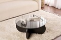 Masuta de cafea, Nordure, Aeris, Lemn negru / Transparent