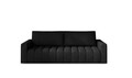 Canapea extensibila 3 locuri ELTAP, Laz15, Lazaro, 247x97x92 cm, lemn/poliester, negru