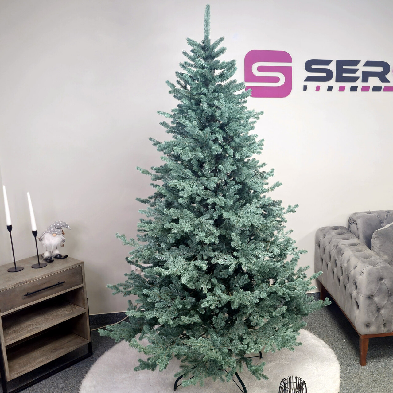 Brad artificial Christmas Deluxe by Sersimo, Viena Select argintiu, integral 3D, 210cm — imaginea 6