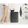 Cos de gunoi cu soft touch, Brabantia, Bo Touch, 2x30 L, 31.2x54.5x65.6 cm, otel, gri inchis