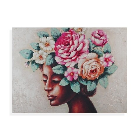 Tablou decorativ woman with flowers 2, versa, 90x120 cm, canvas