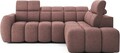 Coltar extensibil dreapta 4 locuri ELTAP, RT-24PAO, Falconn, 258x208x107 cm, lemn/poliester, roz inchis