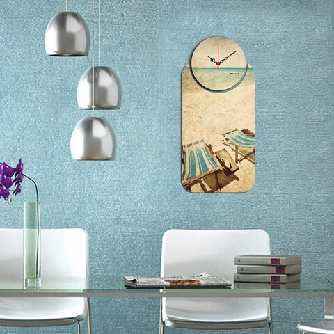 Set ceas si tablou decorativ, yms-10, mdf , dimensiune: 68 x 32 cm, multicolor