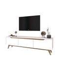 Comoda TV D1 - 391, Wren, 180 x 35 x 48.6 cm, white/walnut