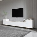 Comoda TV, Inarch, Imaj, 180x45.2x35 cm, PAL, Marmură albă/aur
