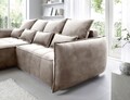 Coltar extensibil stanga 4 locuri ELTAP, LT-18REL, Campo, 265x196x88 cm, lemn/poliester, bej deschis