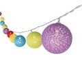 Ghirlanda luminoasa cu 10 LED-uri, Bizzotto, 210 cm, bumbac/polipropilena, multicolor