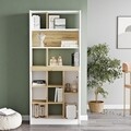 Biblioteca, Yardley, LV20, 75.6 x 170 x 25 cm, pal melaminat, stejar/alb