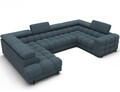 Coltar extensibil stanga 3 locuri ELTAP, LT-40JAF, Fectory, 346x205x93 cm, lemn/poliester, albastru