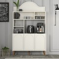 Dulap de bar pentru cafea, Hommy Craft, Lyon 120, 120x202x35 cm, PAL, Crema/Nuca