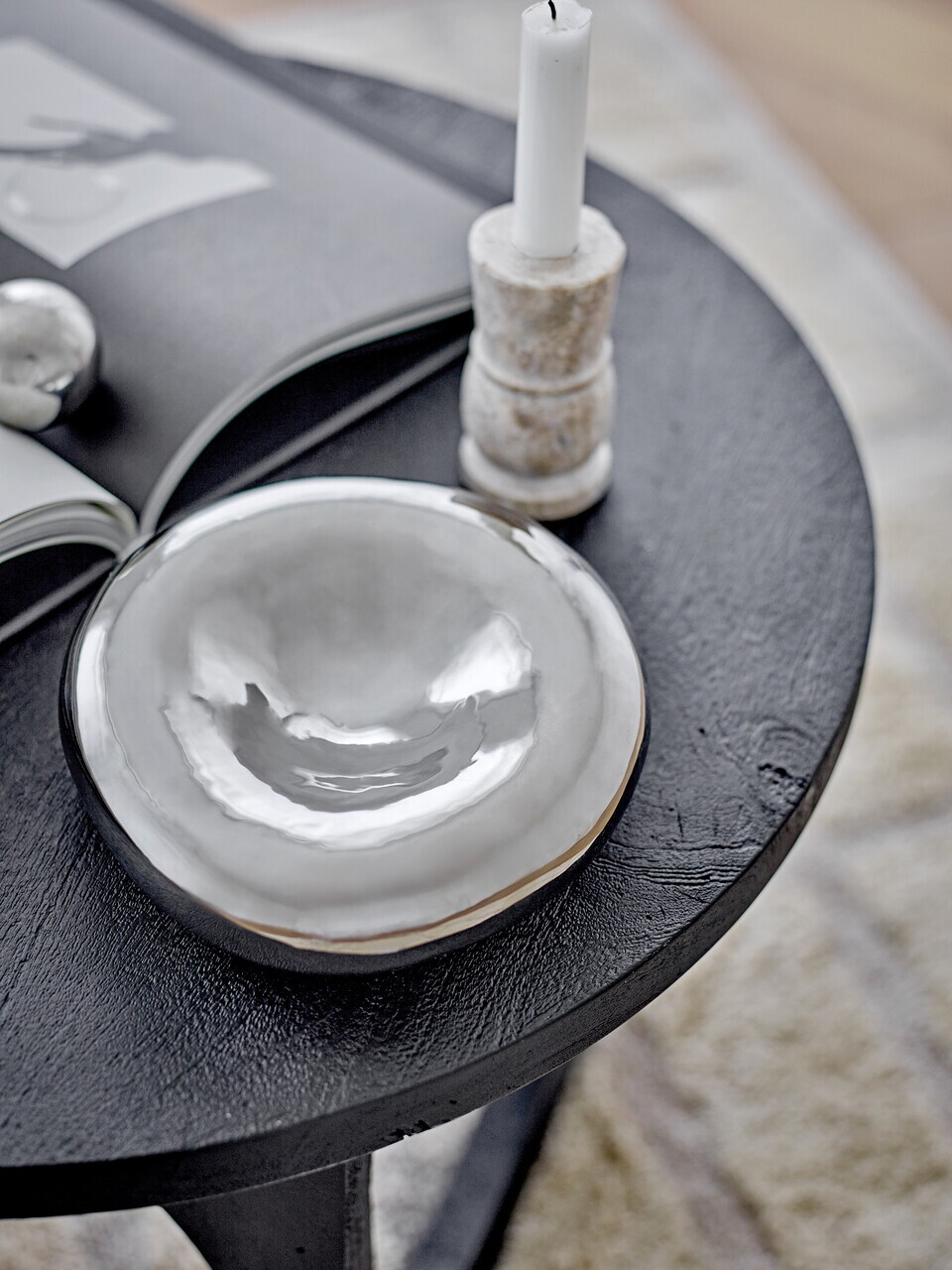 Bol decorativ, Bloomingville, Shine, 18x6 cm, ceramica, argintiu - view 3