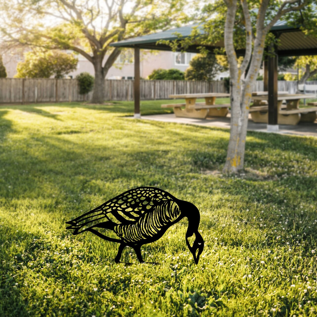 Obiect decorativ de grădină, Goose 02, 44x50 cm, Negru - view 2