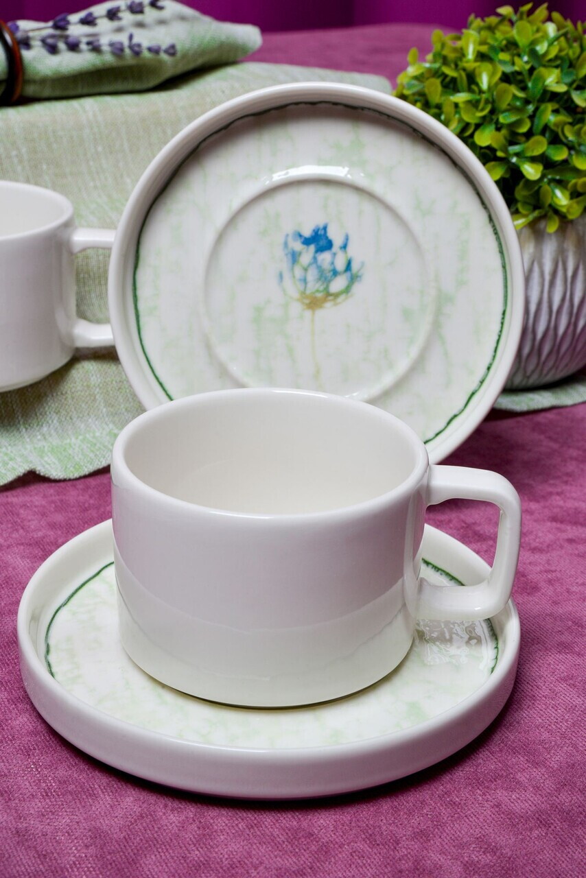 Set pentru ceai, Hermia, 858CMR2101, Portelan, Farfurie: 14 cm (2 bucăți), Multicolor - view 3