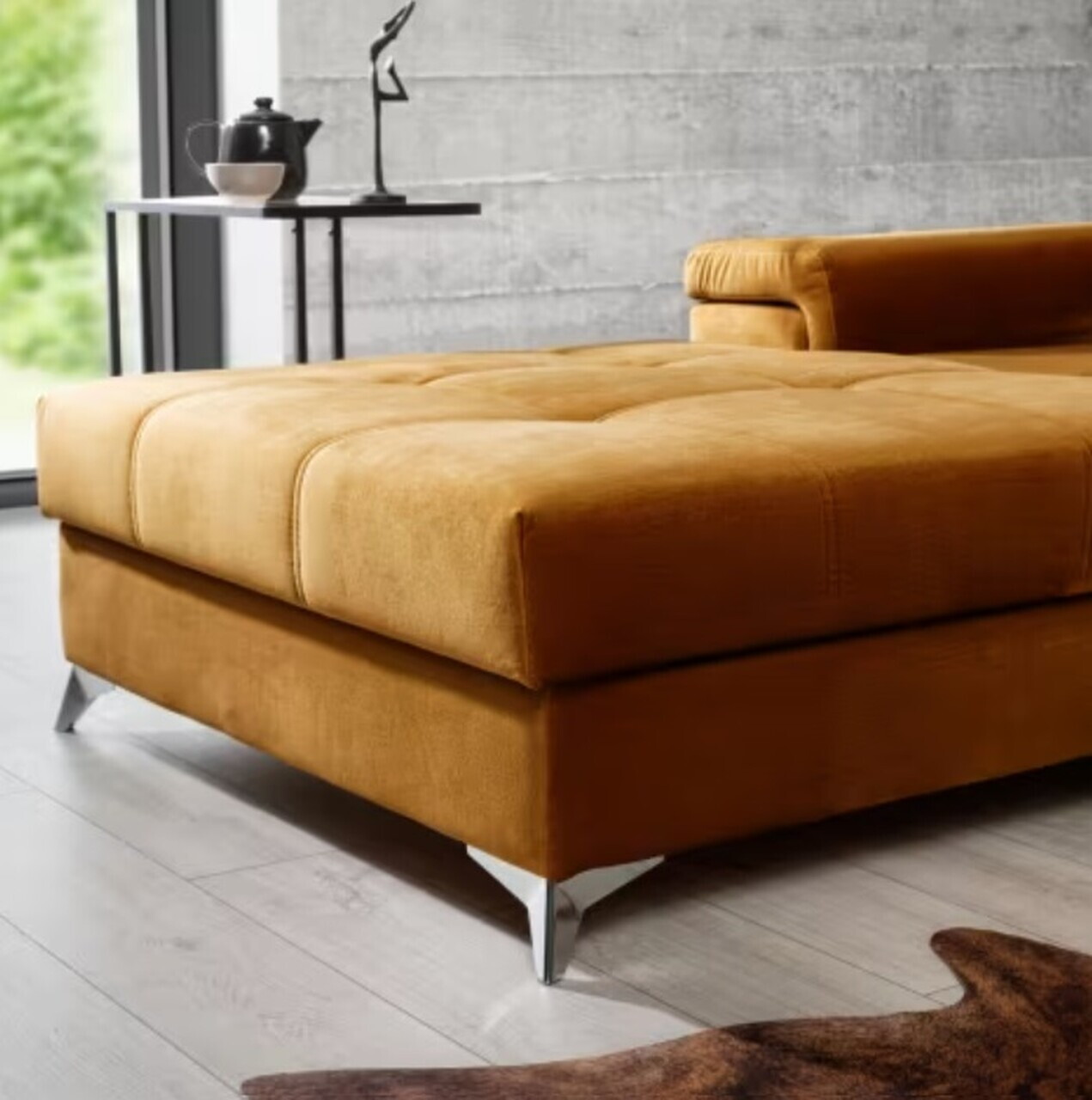 Coltar extensibil stanga 4 locuri ELTAP, Ric-65, Ricardo, 281x205x88 cm, lemn/poliester, mustar - view 10