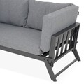Pat de zi gradina/terasa, Haga, L.123 l.74 H.29.5/73, aluminiu, antracit/gri