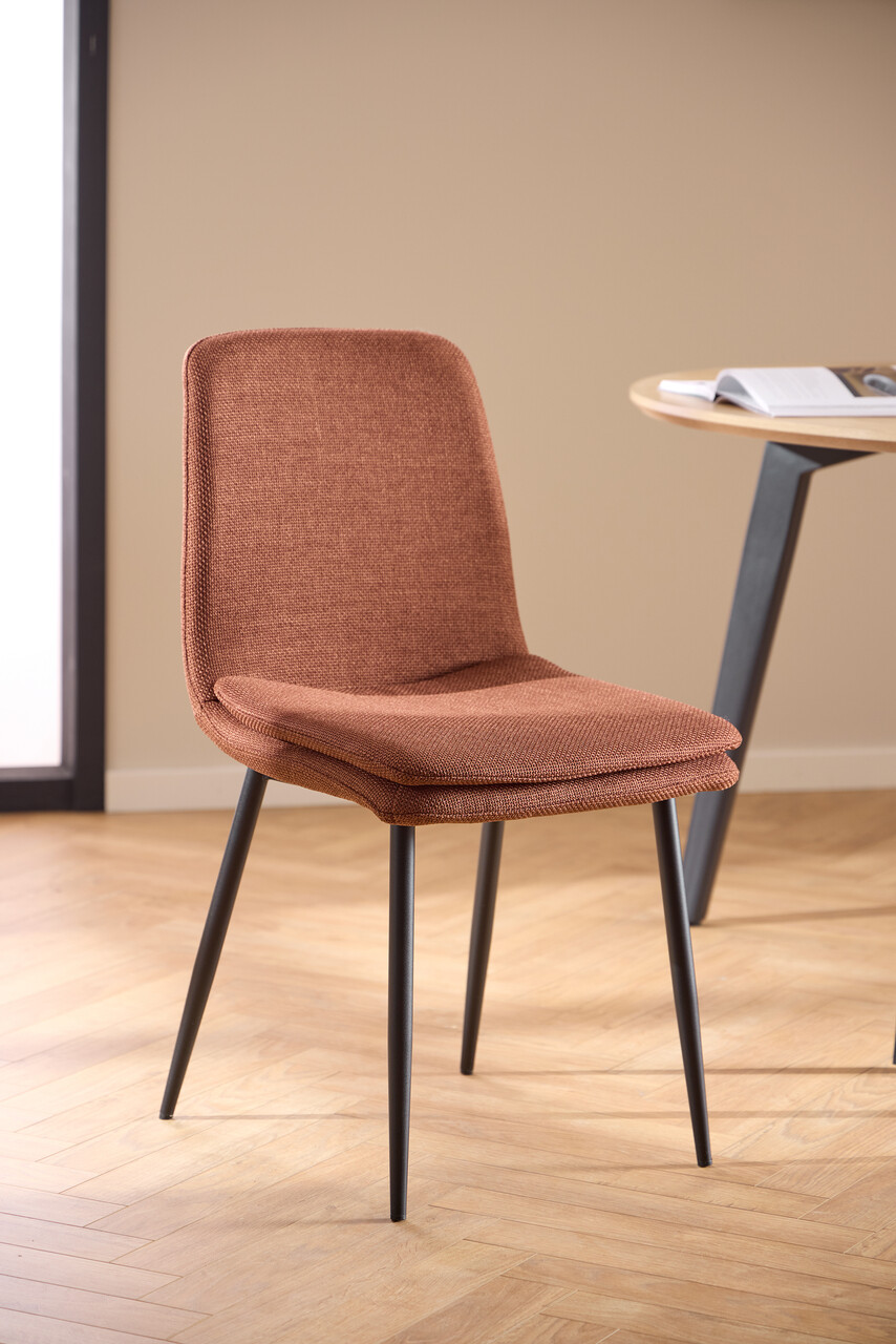 Scaun Becca, Actona, 46x55x85.5 cm, tesatura structurata/otel, teracota - view 5