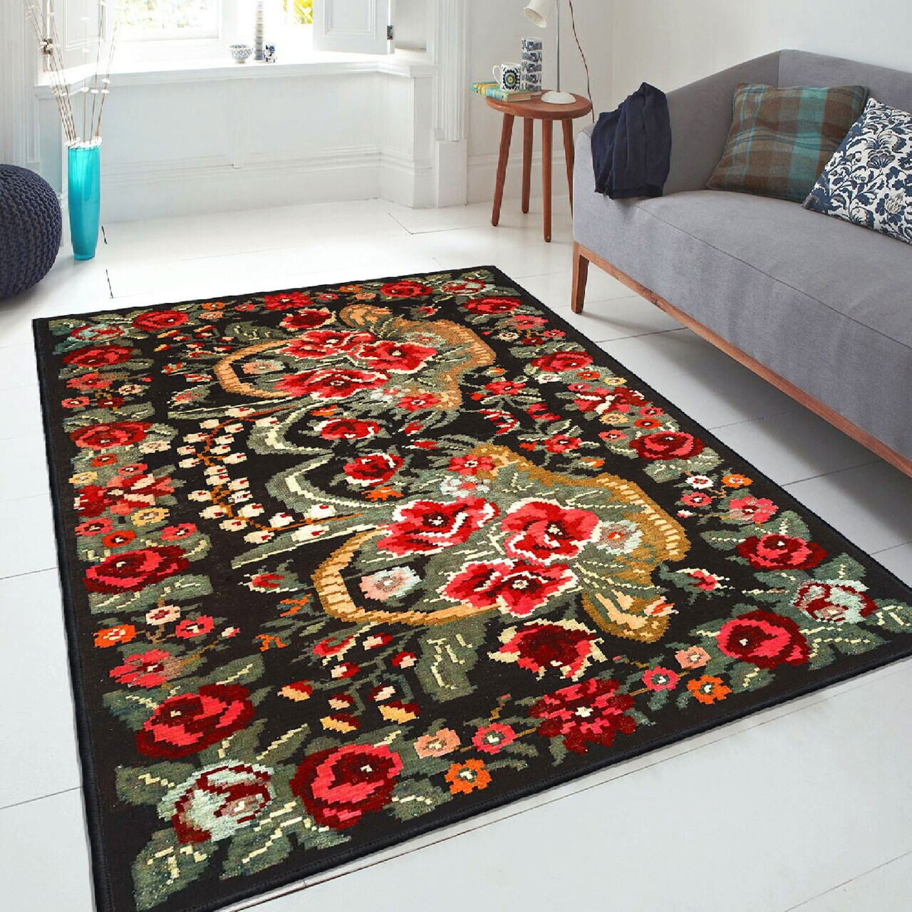 Covor Els1785 80x200 cm Catifea Multicolor