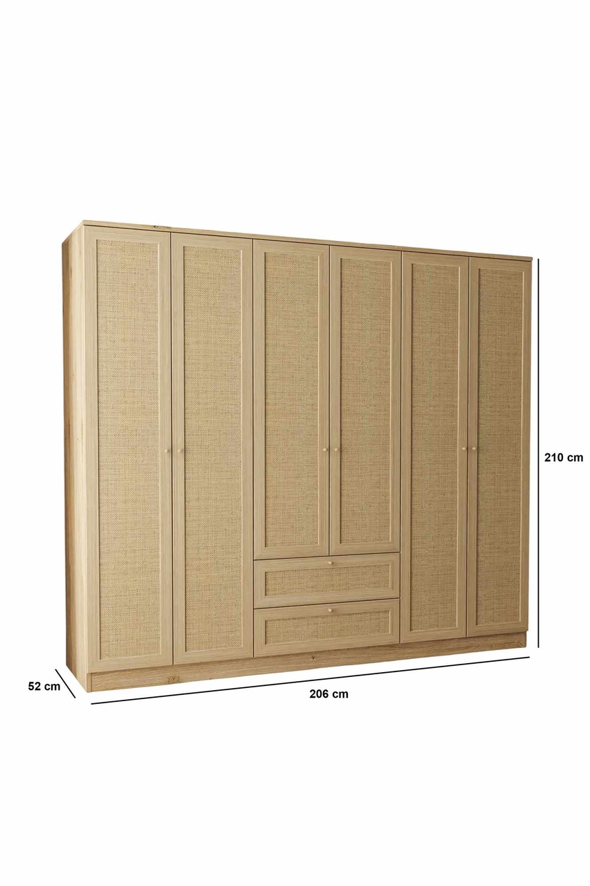 Dulap pentru haine, Hanah Home, Baru 6 210, 206x210x52 cm, Bej - view 9