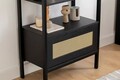 Corp biblioteca, Howard, Nala 76, 76x185x40 cm, Corp din 100% lemn de frasin, Negru