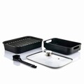 Friteuza cu aer cald cu gratar, accesorii si carte de retete InnovaGoods, Air Fryer Fryinn 12-in-1 6000, 6 L, 3400 W, negru