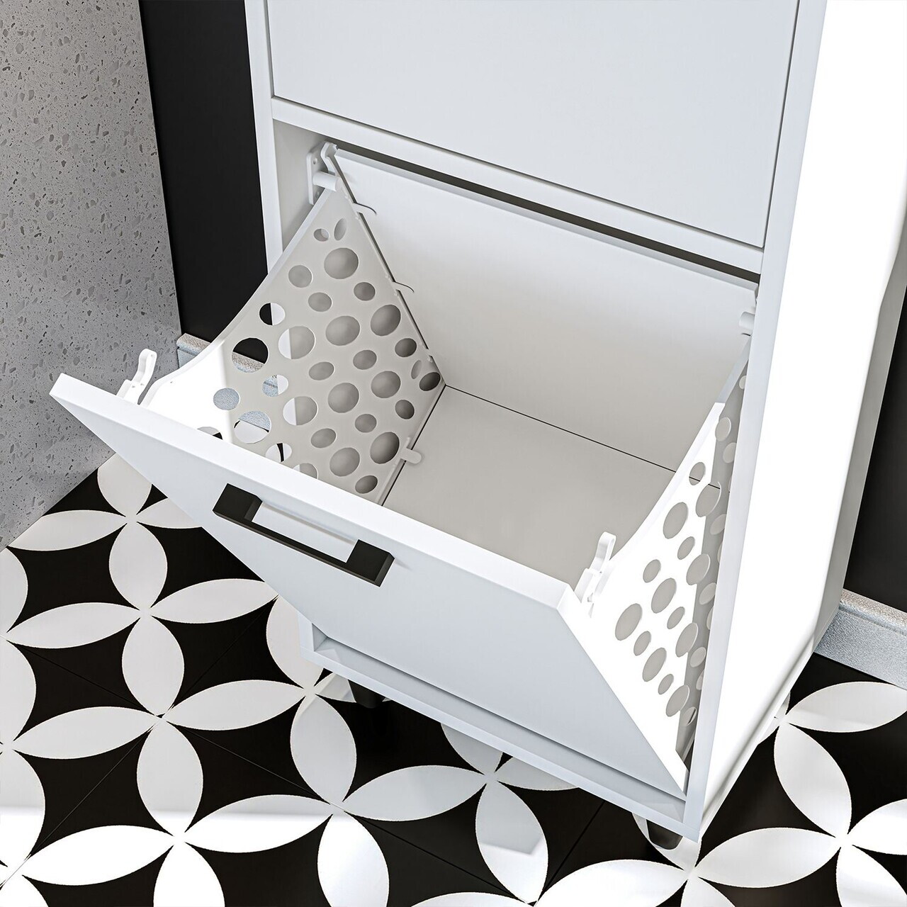 Dulap multifunctional, Hanah Home, 2524, 45x200x35 cm, PAL MELAMINAT, Alb — imaginea 7
