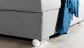 Coltar extensibil dreapta 4 locuri, ELTAP, Sorento, 296x194x78 cm, lemn/poliester, gri inchis/gri deschis