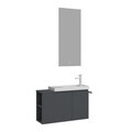 Set Dulap de Baie cu Chiuvetă și Oglindă (2 Piese), Hanah Home, Ferla 80, Antracit mat