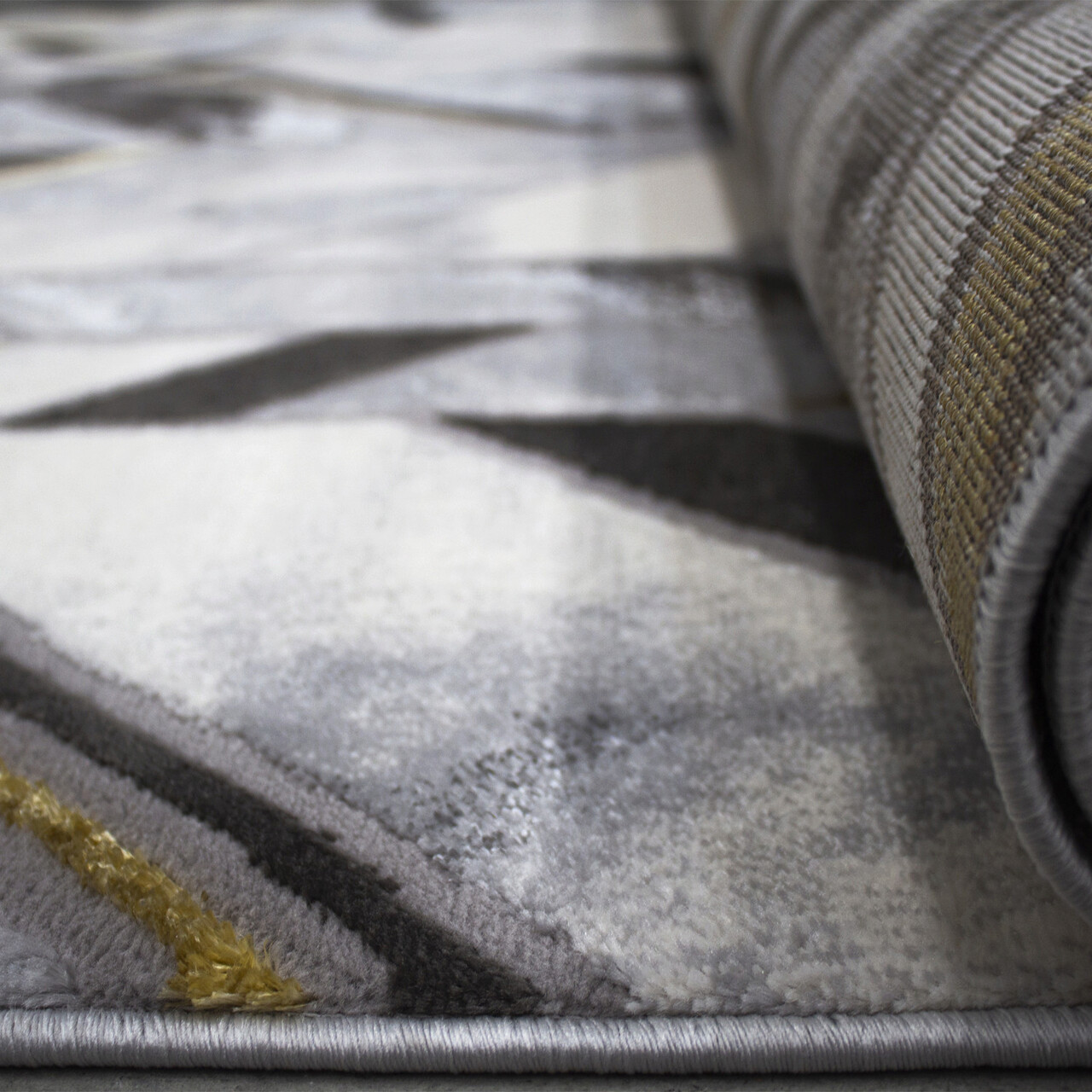 Covor, HE257 , 150x230 cm, Polipropilena, Alb / Negru / Gri / Auriu - 2 | YEO
