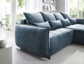 Coltar extensibil dreapta 4 locuri ELTAP, RT-40MAN, Campo, 265x196x88 cm, lemn/poliester, albastru inchis