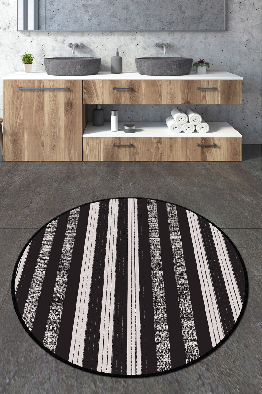 Covoras de baie L'essentiel Maison Barcode Circle Djt 100 Multicolor
