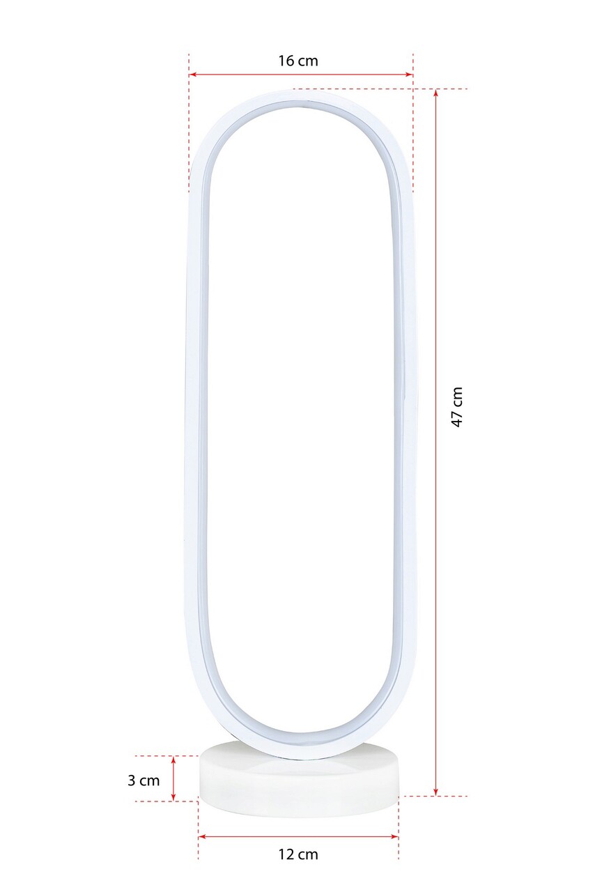 Lampa de masa, Curlux, 509CRL1118, Aluminiu, Alb