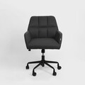 Scaun de birou rotativ Seensa, 67x58x81-89 cm, metal/poliester, gri