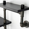 Raft de perete, BORURAF242, MDF , Dimensiune: 56 x 13 x 42 cm, Negru