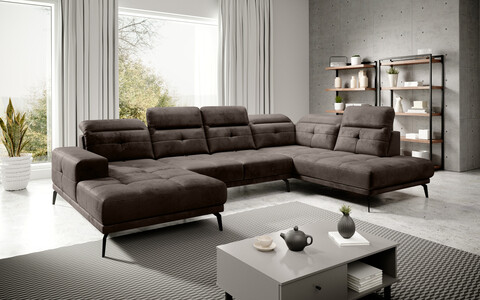 Coltar dreapta 6 locuri ELTAP, RT-22NU, Bretan, 350x205x107 cm, lemn/poliester, maro inchis