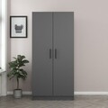 Dulap pentru haine, Minerva, Kale Anthracite, 90x210x52 cm, PAL, Antracit