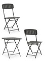 Set mobilier de gradina 3 piese Yvonne, Bizzotto, otel, finisaj mat, gri carbune