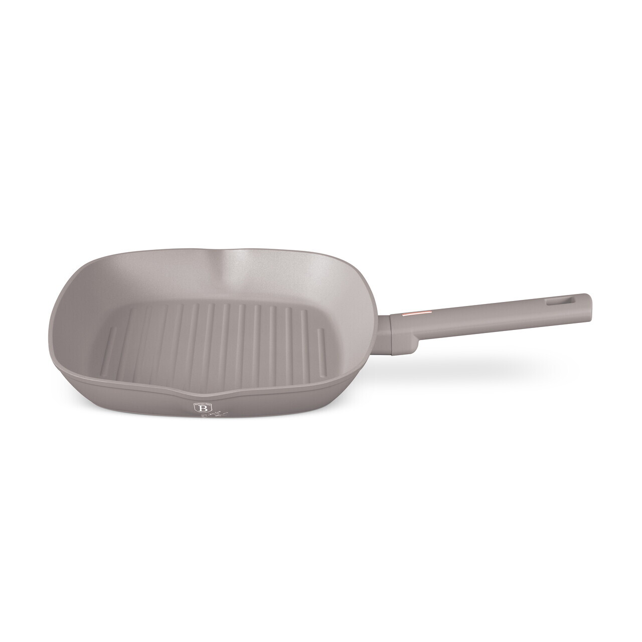 Tigaie grill Berlinger Haus, Taupe, 28 cm, 2.1 L, aluminiu forjat, taupe mat - imagine 5