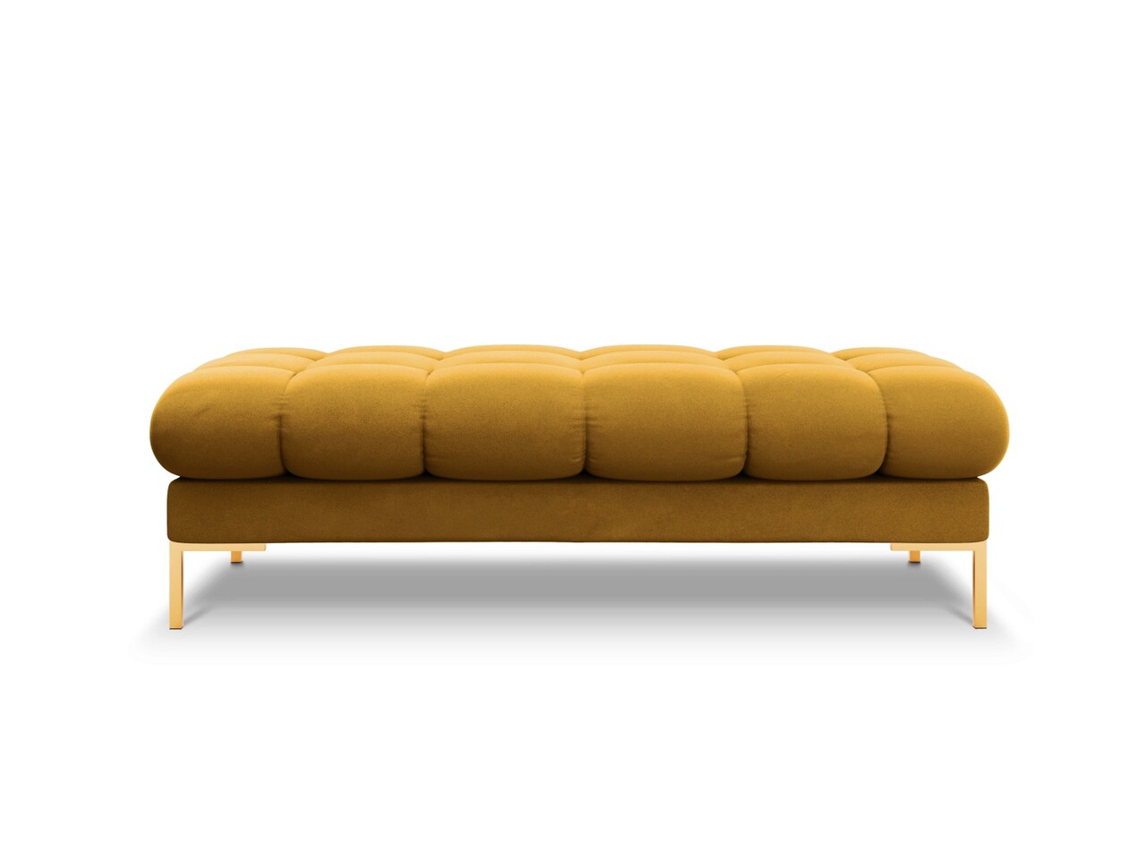 Bancheta 2 locuri, Mamaia, Micadoni Home, GL, 62x133x41 cm, catifea, galben - 1 | YEO