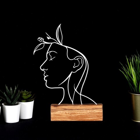 Decoratiune, woman, 17x32x3.5 cm, metal, alb