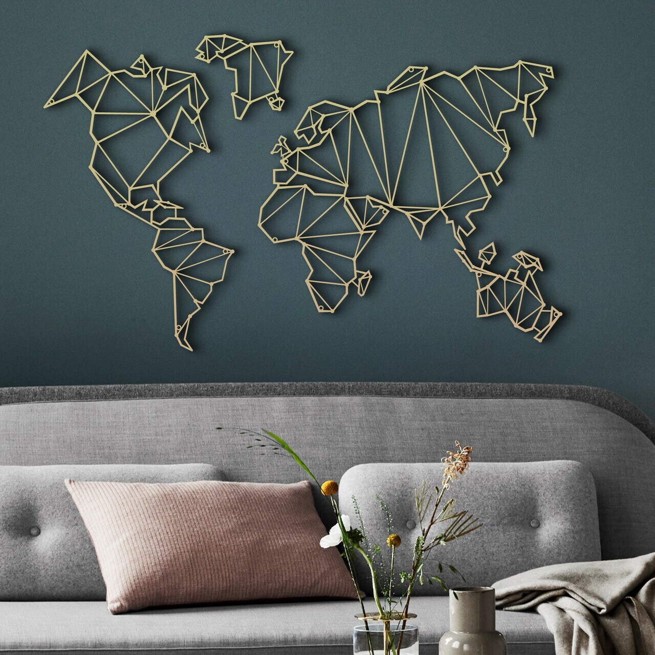 Decoratiune de perete, MAP-MET9001-GLD, Dimensiuni: 100 x 60 x 1,5 cm, Auriu — imaginea 5