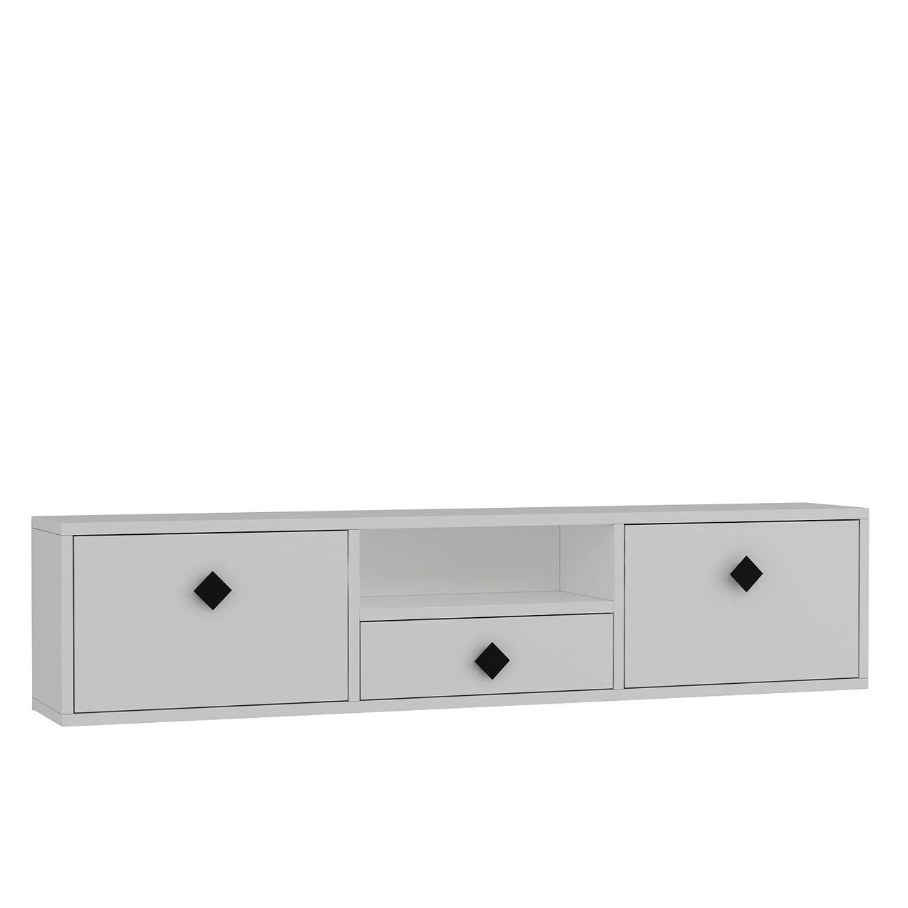 Comoda TV, Hanah Home, 1305-DROP-1, 140x30x30 cm, PAL , Alb/Negru - view 4