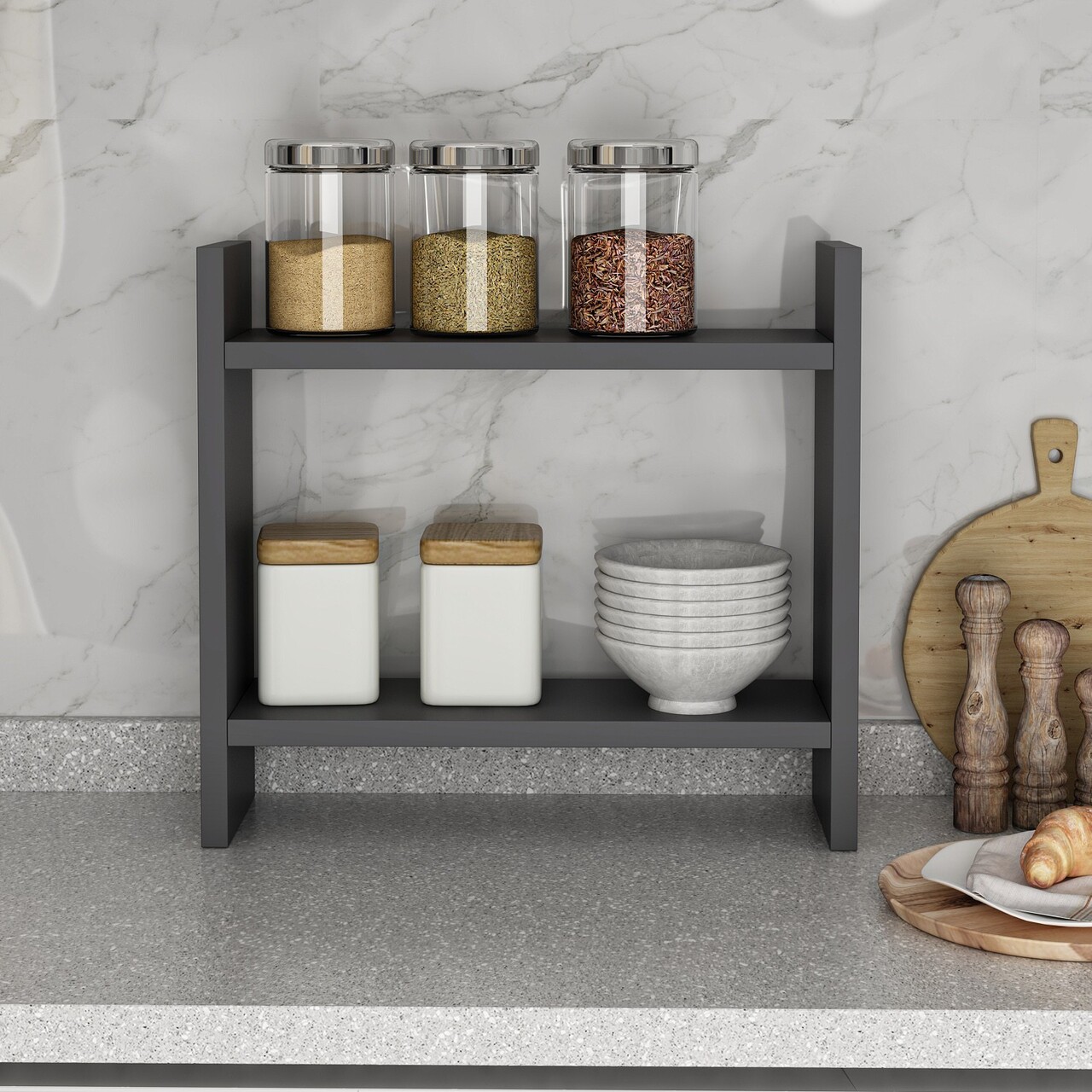 Raft de bucatarie, Hanah Home, Denver, 34x10x30 cm, Antracit - view 2