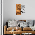 Decoratiune de perete, Muaz, lemn/metal, 45 x 58 cm, negru/maro