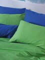 Lenjerie de pat dubla, Sage - Green, Blue, Cozy Home, Bumbac Ranforce