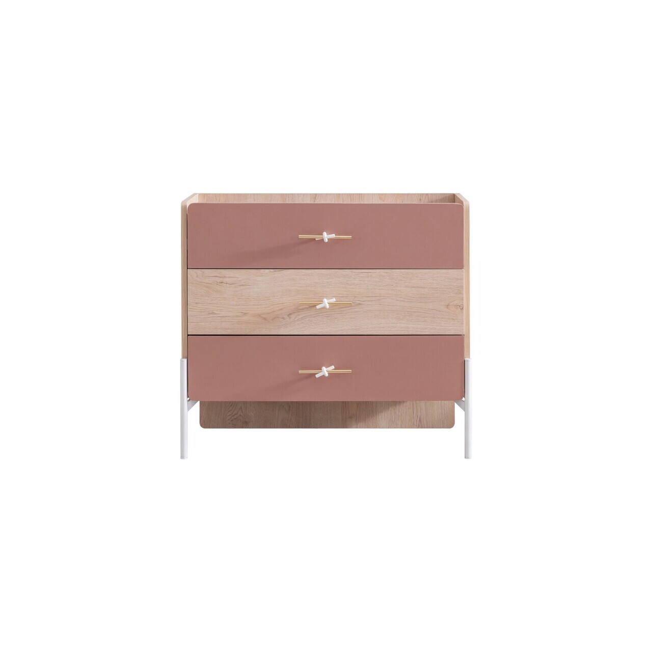 Dulap, Hanah Home, Rosetta, 89x79x42 cm, PAL, Maro / Roz - view 5