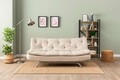 Canapea extensibila cu 3 locuri, Futon, 859FTN2898, Metal , Bej