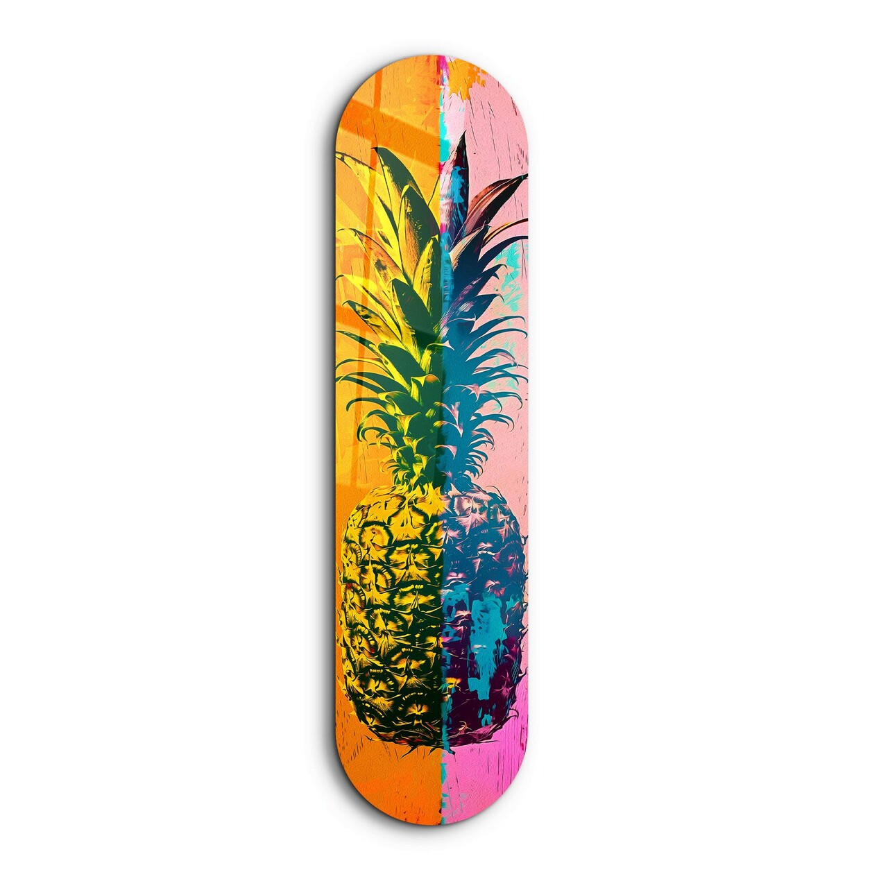 Tablou decorativ, Ananas Pink Orange| Glass Wall Art, Dimensiune: 20 x 80 cm, Multicolor - view 6